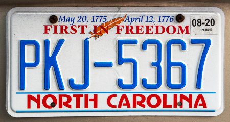 Nummernschild North Carolina