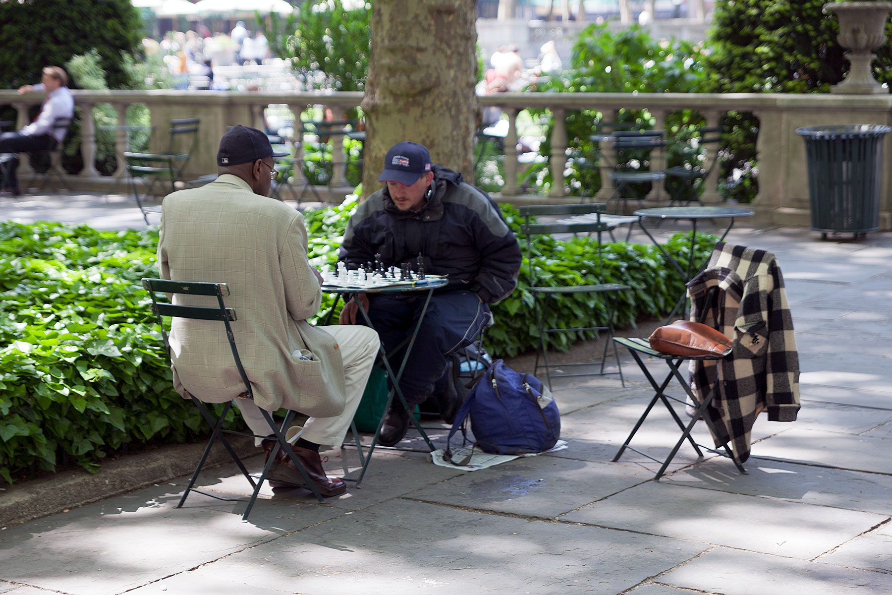 Schachspieler im Bryant Park, Manhattan auf der Seite Stadterkundung.com