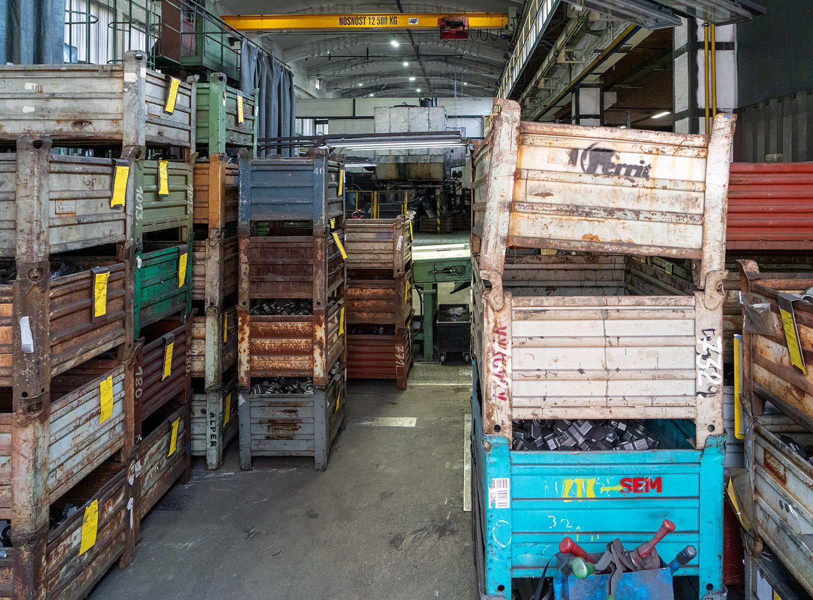 Blick in eine Produktionshalle im Bata Werk in Zlin