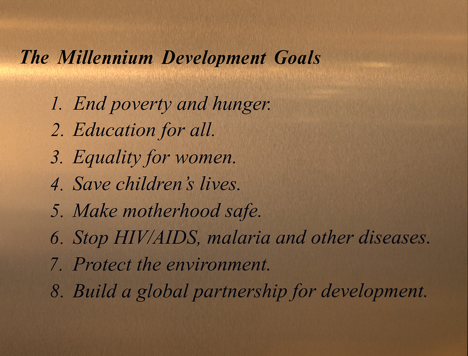 Die Millennium Entwicklungsziele