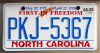 Nummernschild North Carolina